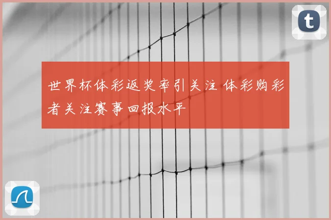 世界杯体彩返奖率引关注 体彩购彩者关注赛事回报水平